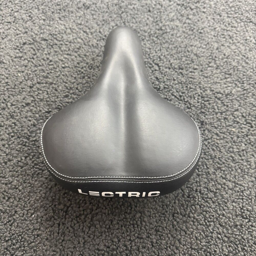 NEW ORIGINAL LECTRIC BLACK LEATHER BIKE SEAT ××× MISSING SEAT POST CLAMP xxx